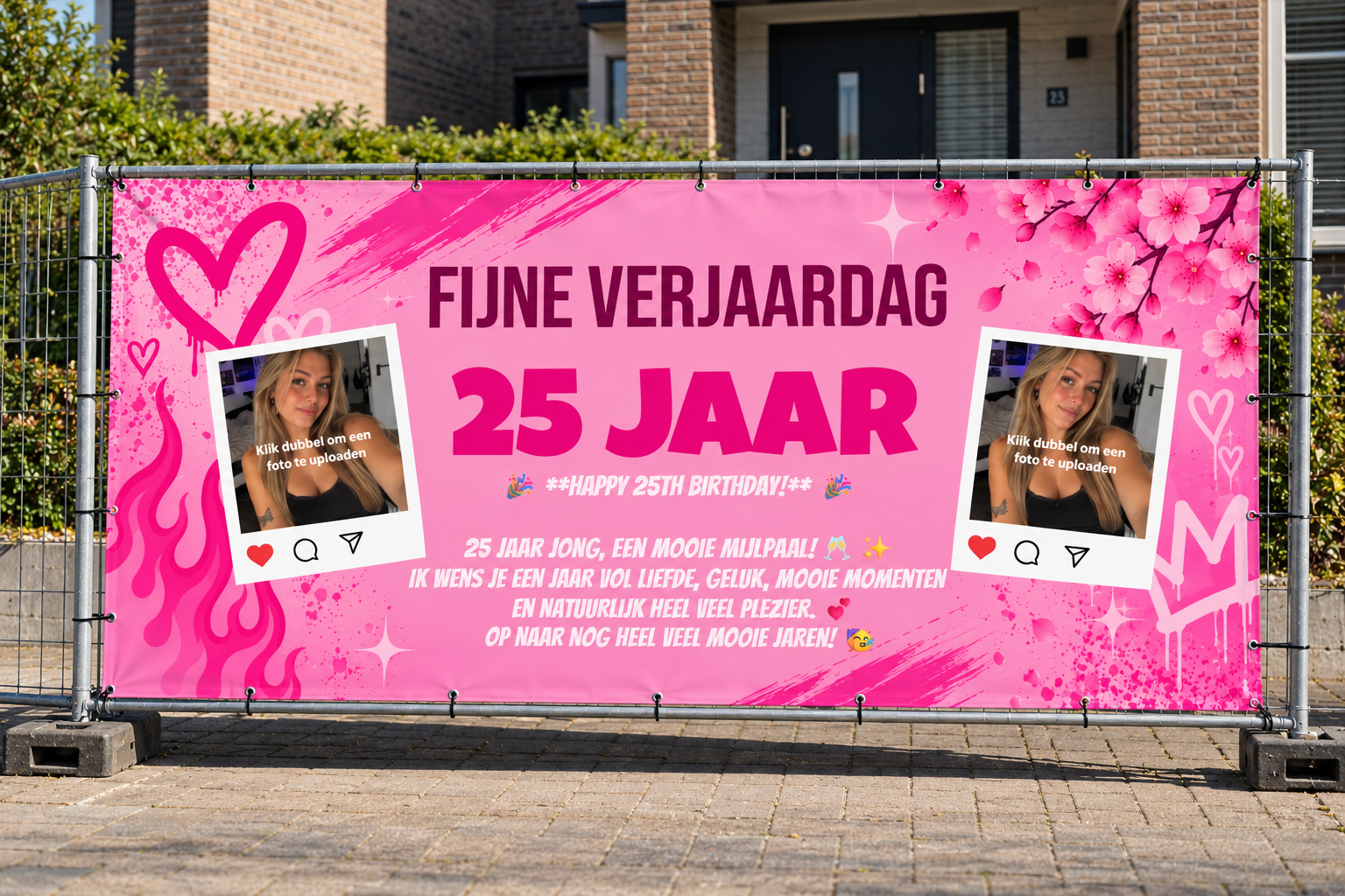 25 jaar spandoek -  ontwerpen en bedrukken