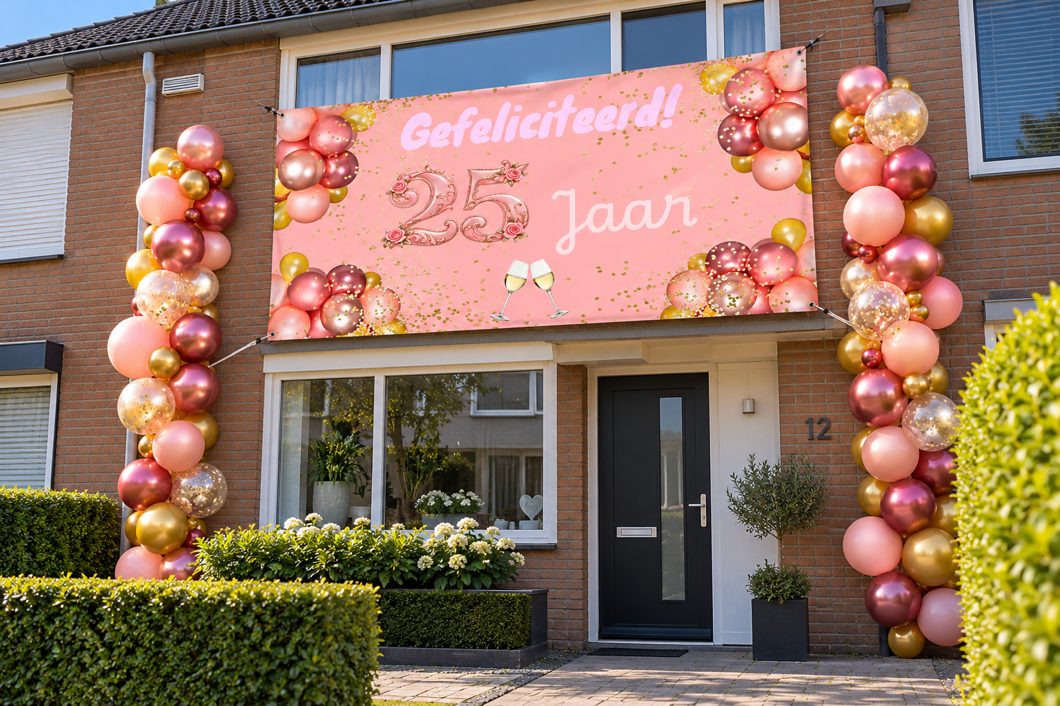 25 jaar spandoek - ontwerpen en bedrukken